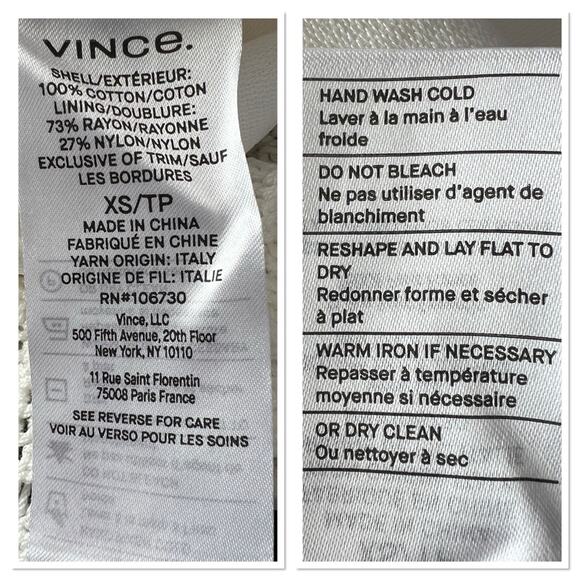 Vince Macramé 100% Cotton Midi Sweater Dress Sz XS NWT - Picture 11 of 11